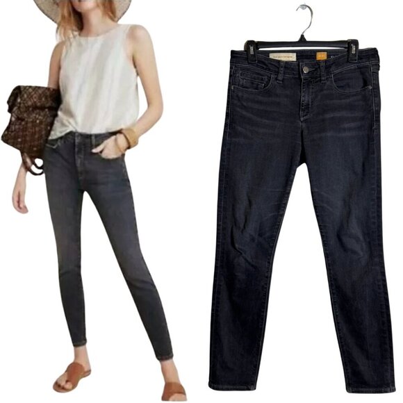 Pilcro and the Letterpress Denim - Anthropologie Pilcro and The Letterpress Stet Skinny Jeans Womens 27 Black Denim